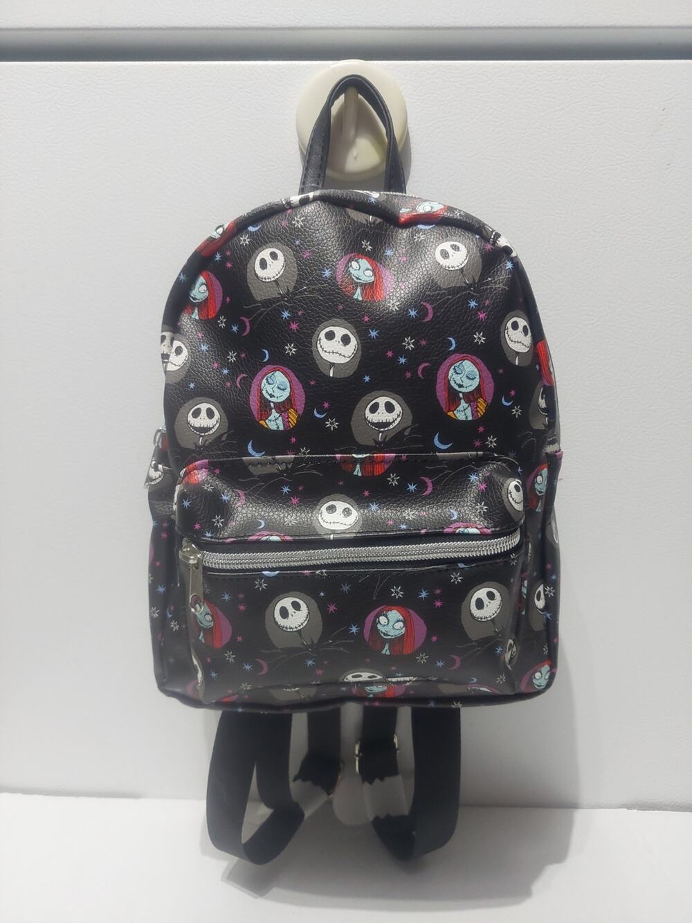 Disney The Nightmare Before Christmas Jack & Sally Leather Backpack Black New